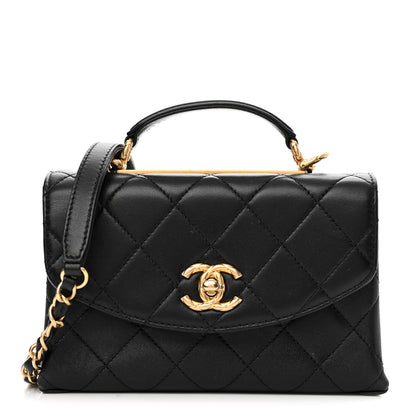 Chanel Lambskin Quilted Mini Trendy Spirit Top Handle Flap Black 1 of 11