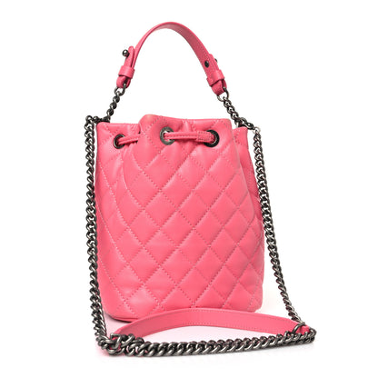 Chanel Lambskin Quilted CC Chain Bucket Bag Pink 2 of 10