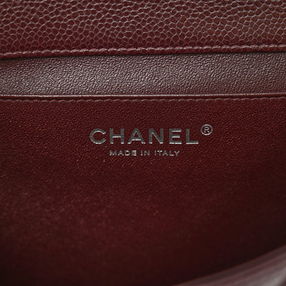Chanel Caviar Quilted Clutch With Chain Flap Burgundy Burgundy 6 of 10