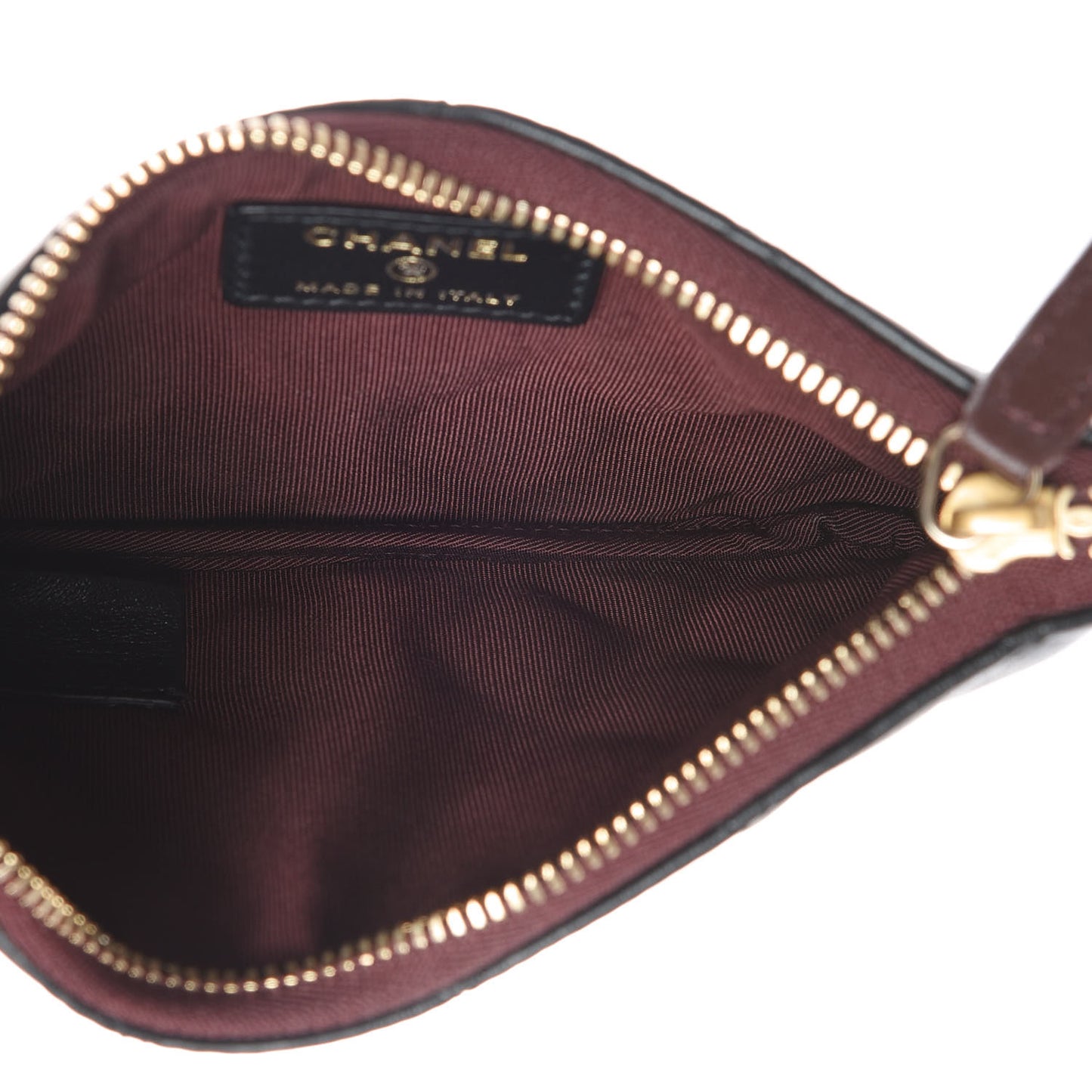 Lambskin Quilted Small Cosmetic Case Black