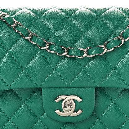 Chanel Caviar Quilted Small Double Flap Green 8 of 10