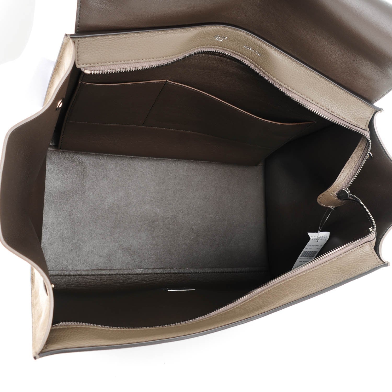 Celine Drummed Calfskin Suede Large Trapeze Souris 6 of 8