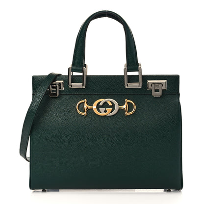 Gucci Grainy Calfskin Small Zumi Top Handle Bag Vintage Green 1 of 9