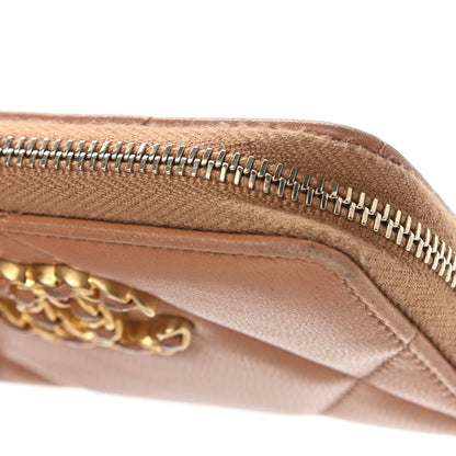 Chanel Shiny Goatskin Quilted 19 Zip Around Coin Purse Wallet Brown 8 of 8