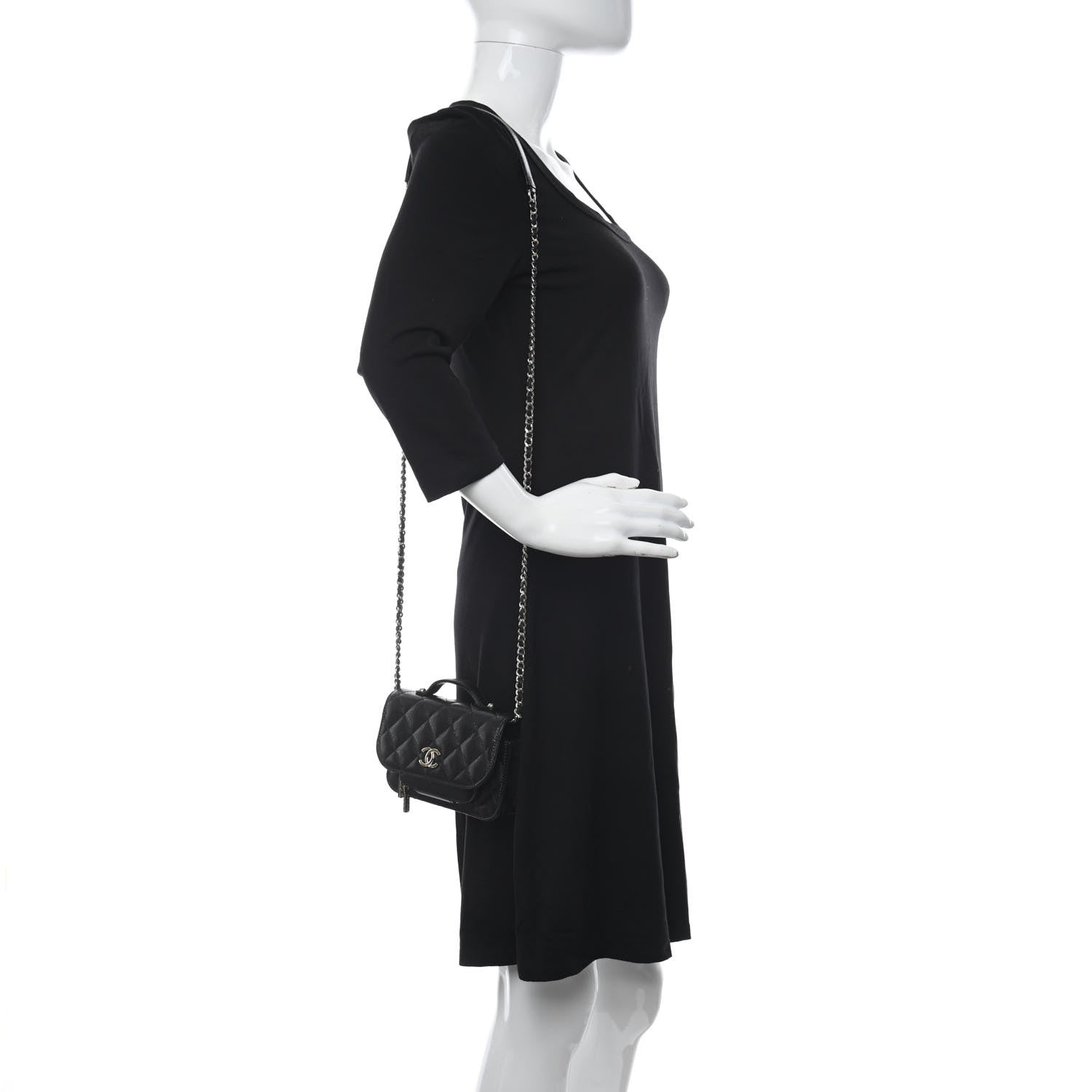 Chanel Caviar Quilted Business Affinity Clutch With Chain Black 2 of 12