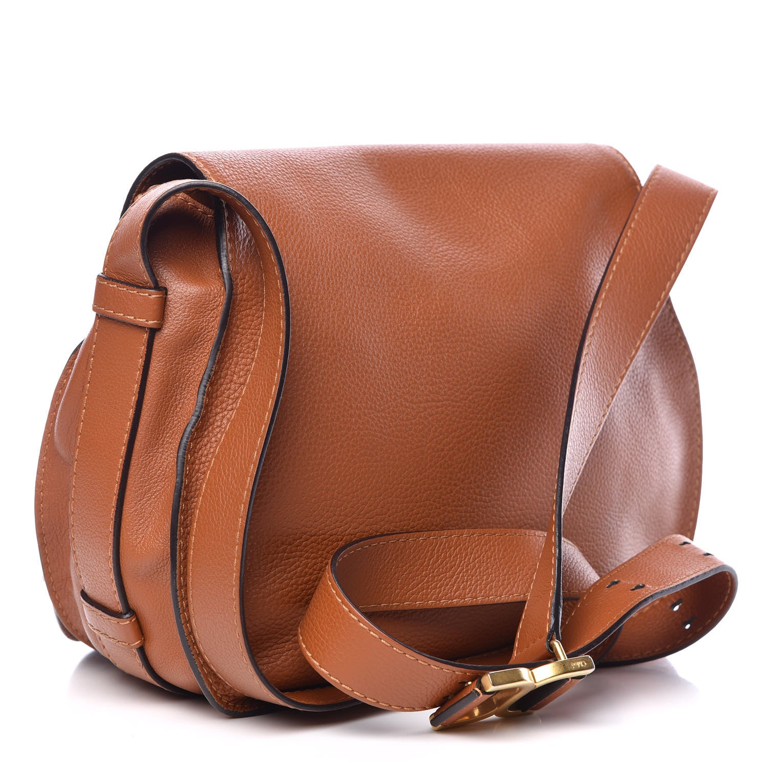 Chloe Calfskin Medium Marcie Round Crossbody Bag Tan 3 of 9