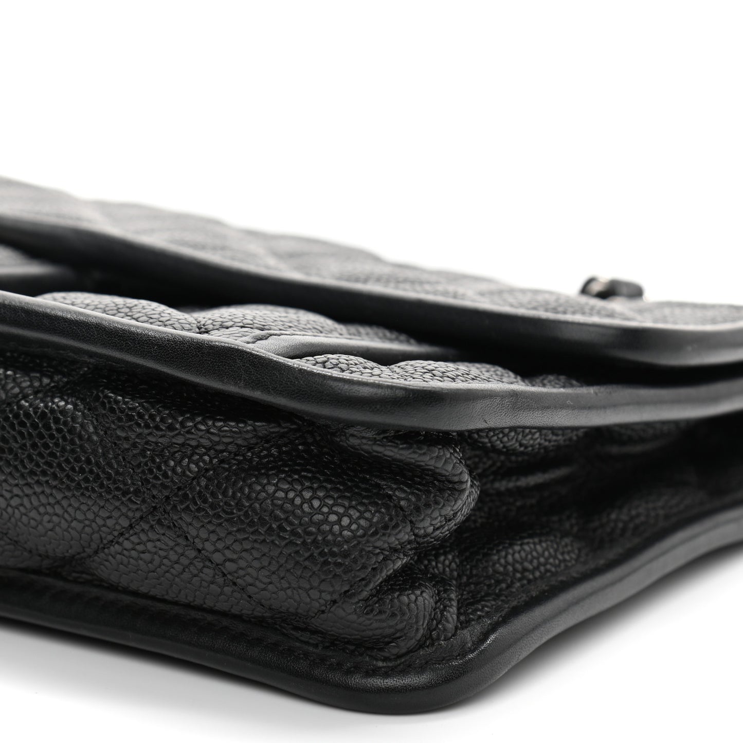 Caviar Quilted Medium French Riviera Flap Black