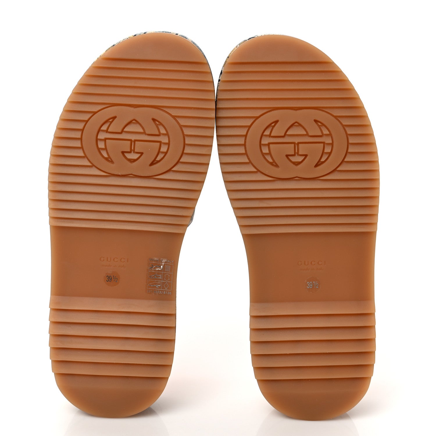 Gucci GG Supreme Monogram Water Flora Angelina Platform Slide Sandals 39.5 Beige Blue Multicolor 5 of 8