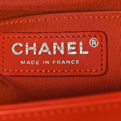 Chanel Lambskin Chevron Quilted Medium Boy Flap Orange 6 of 10