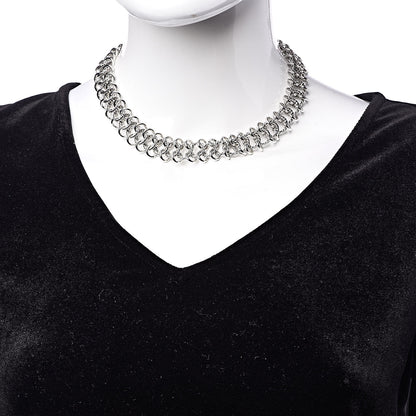David Yurman Sterling Silver 18K Yellow Gold Chainmail Link Necklace 2 of 4