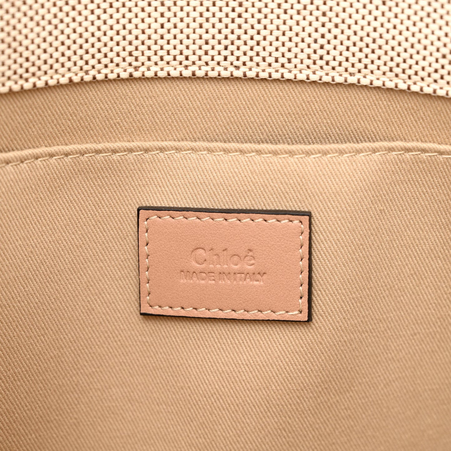 Cotton Calfskin Medium Woody Ribbon Tote Biscotti Beige