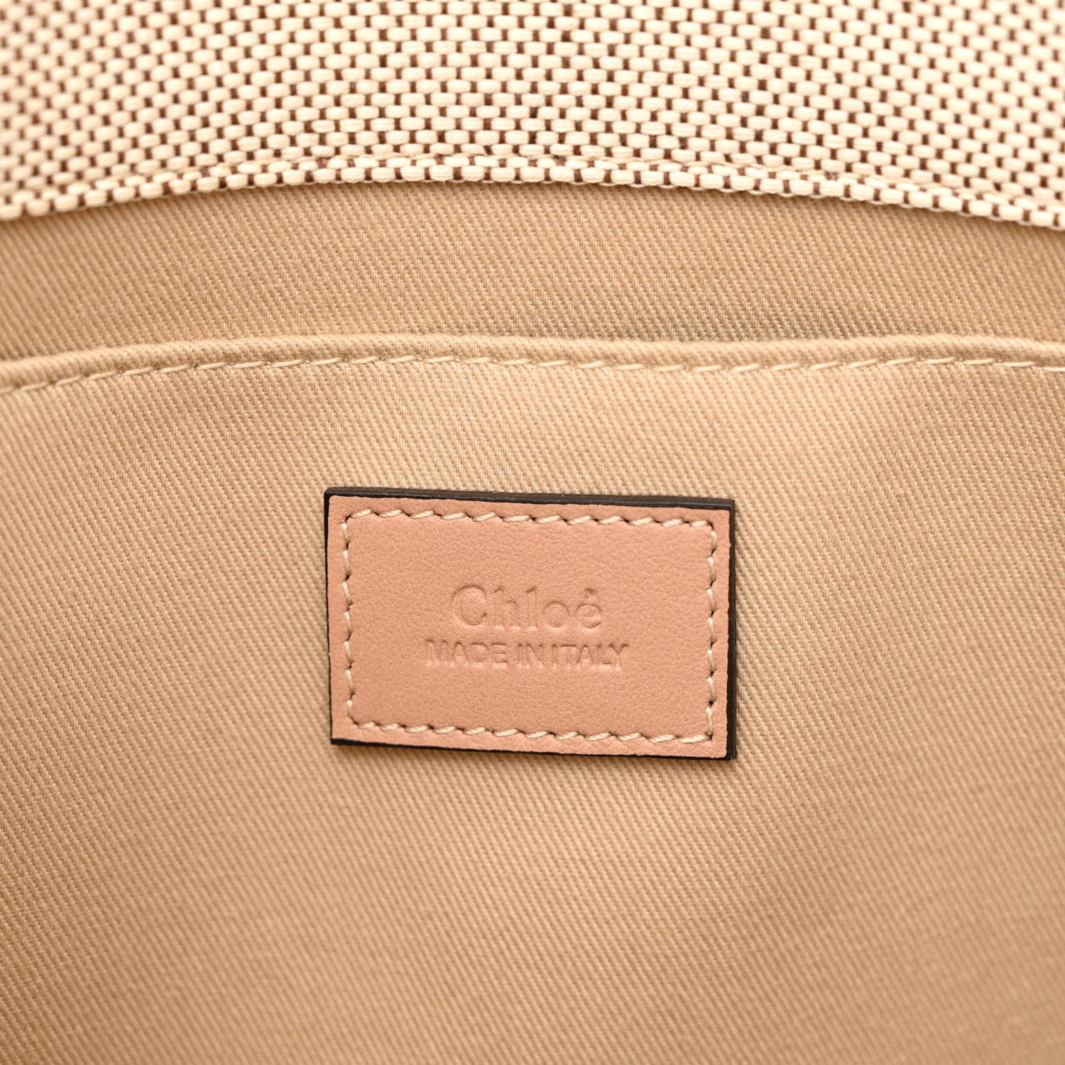 Chloe Cotton Calfskin Medium Woody Ribbon Tote Biscotti Beige 6 of 11