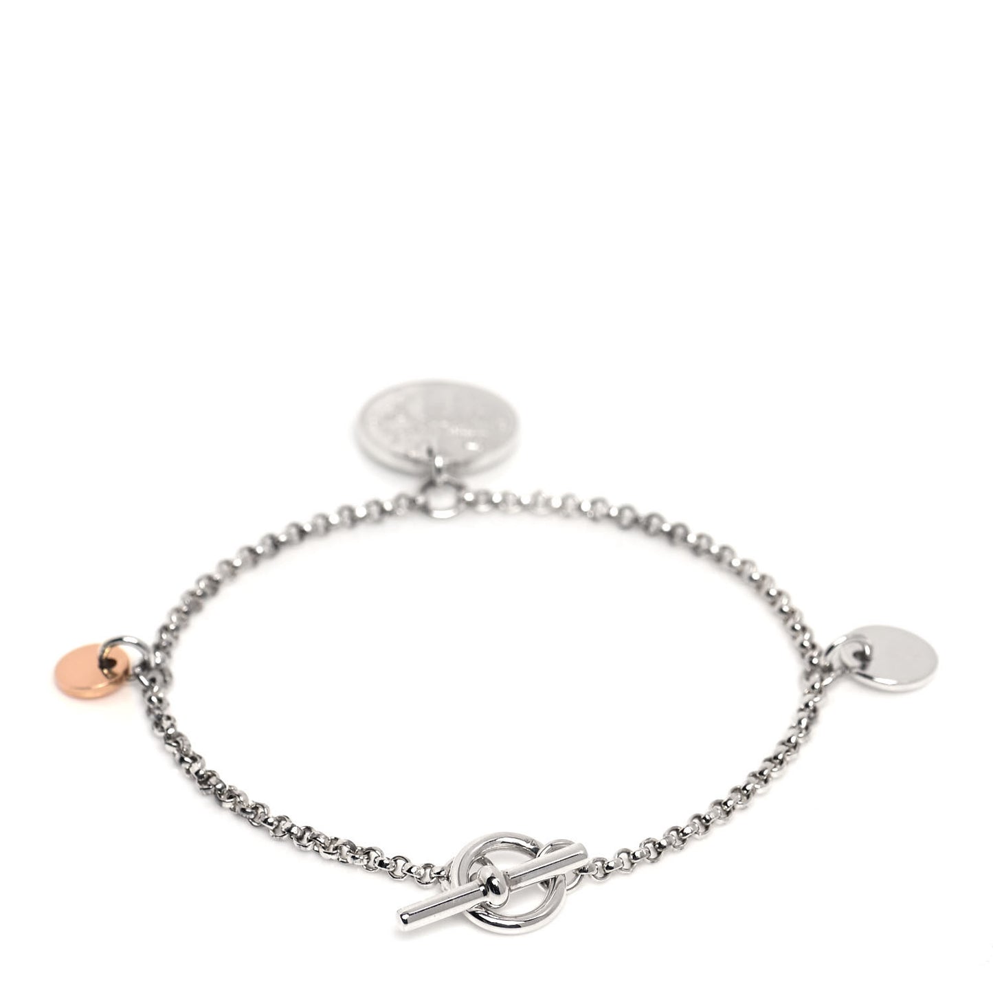 Sterling Silver 18K Rose Gold PM Ex-Libris Bracelet SH