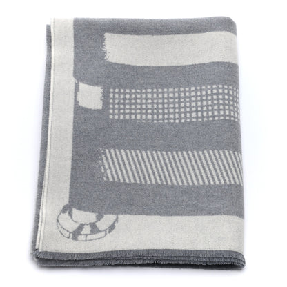 Hermes Wool Les Sangles Blanket Galet 1 of 3