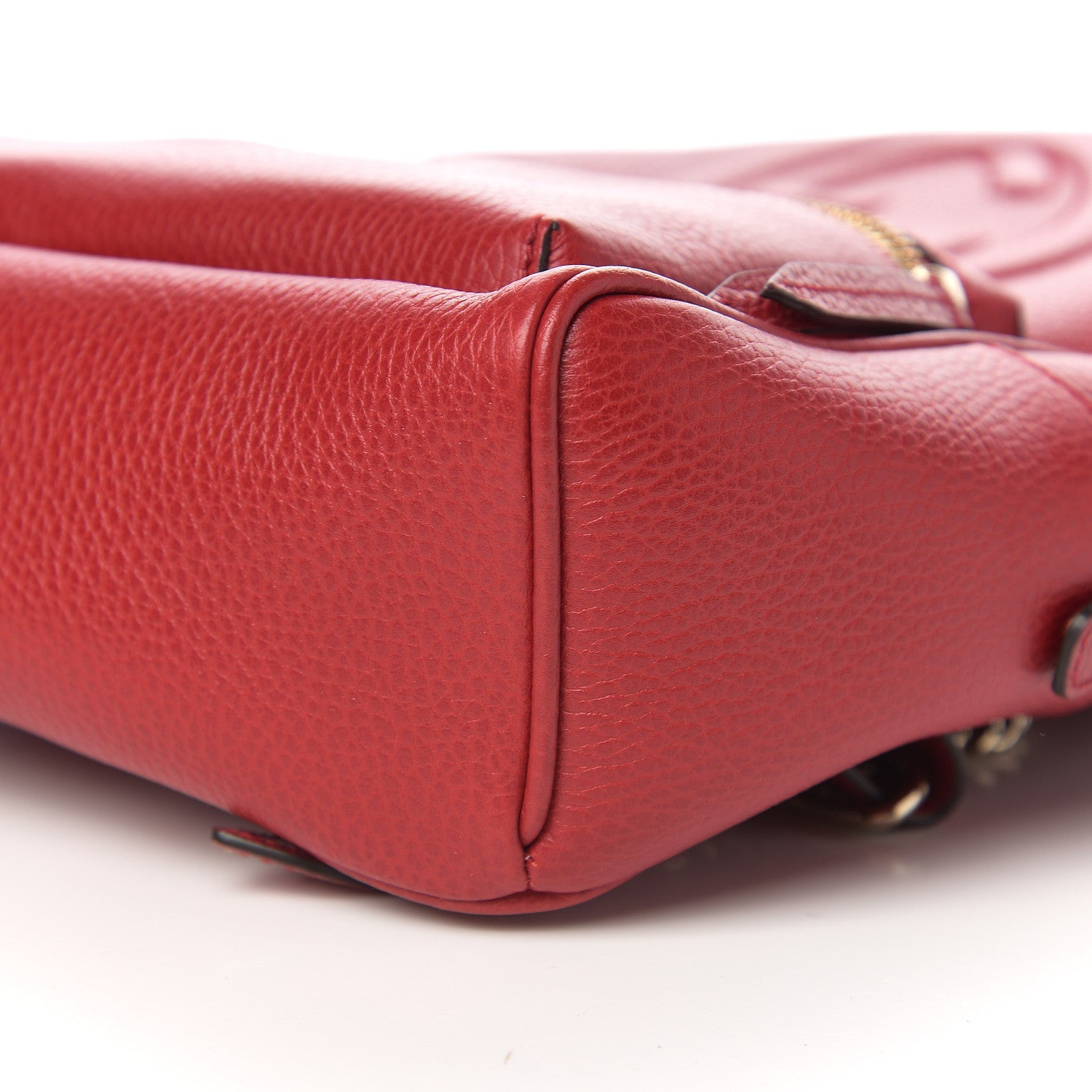 Gucci Pebbled Calfskin Soho Chain Backpack Red 8 of 10