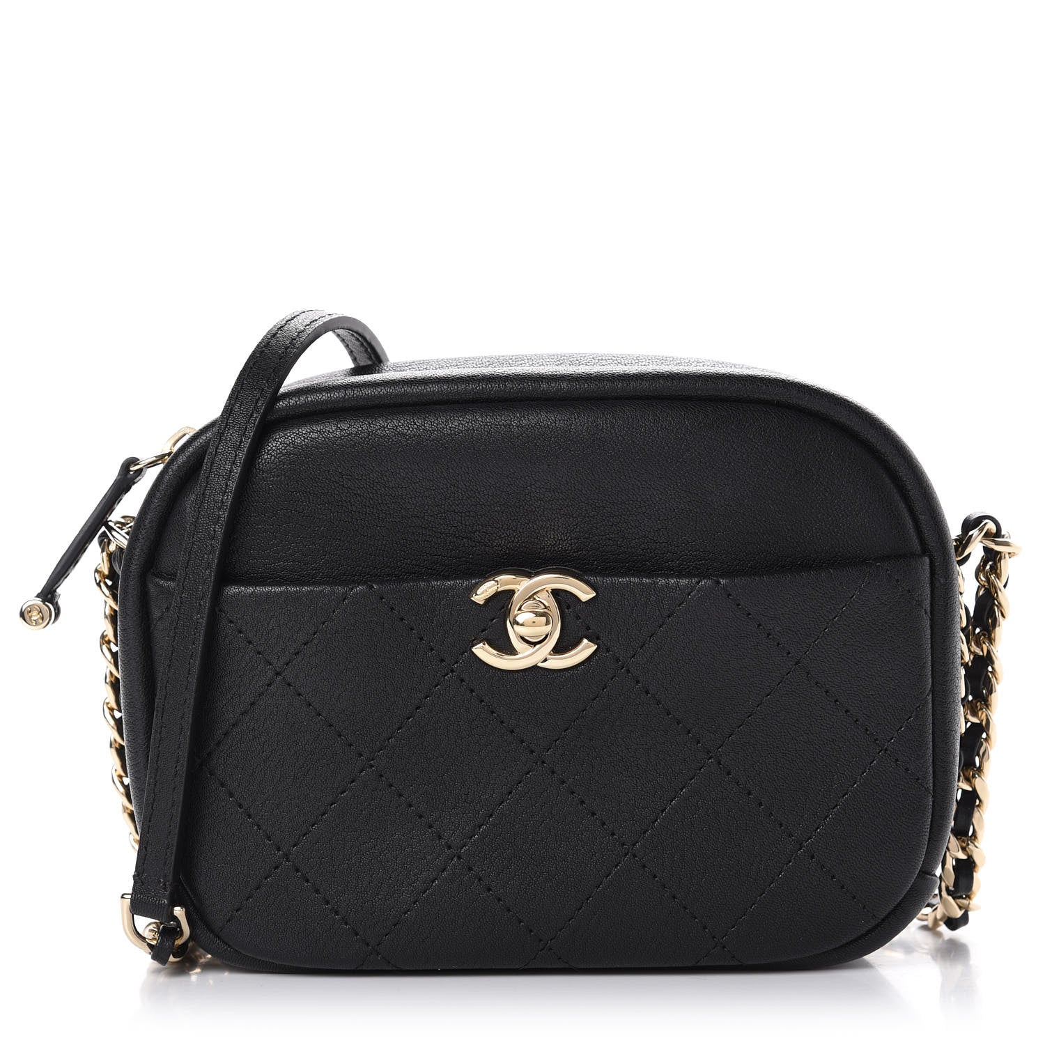 Chanel Goatskin Quilted Small Casual Trip Camera Case Black 1 of 15