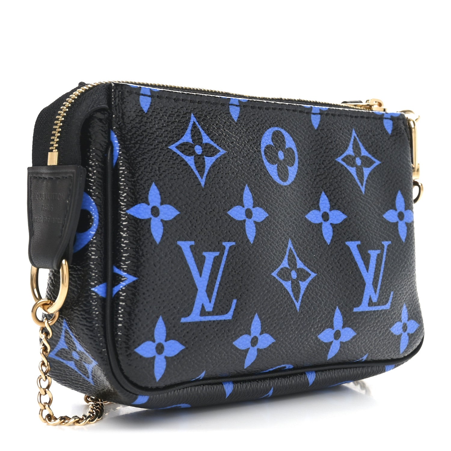 Louis Vuitton Colored Monogram Mini Pochette Accessories Blue Black 3 of 8