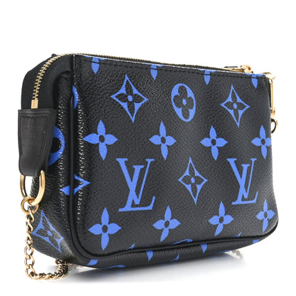 Louis Vuitton Colored Monogram Mini Pochette Accessories Blue Black 3 of 8