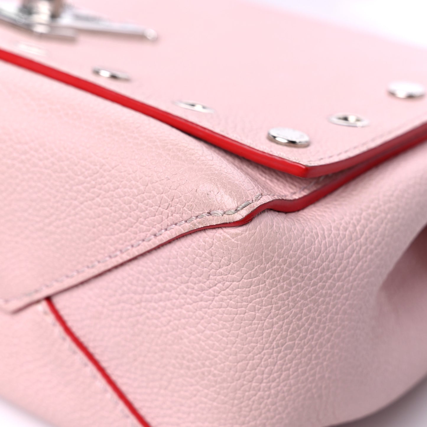 Soft Calfskin Lockme II Chain Rivets BB Rose Ballerine