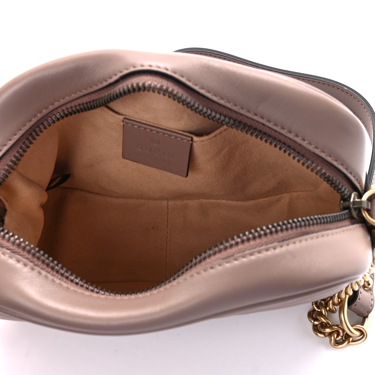 Gucci Calfskin Matelasse Mini GG Marmont Chain Shoulder Bag Porcelain Rose 5 of 12