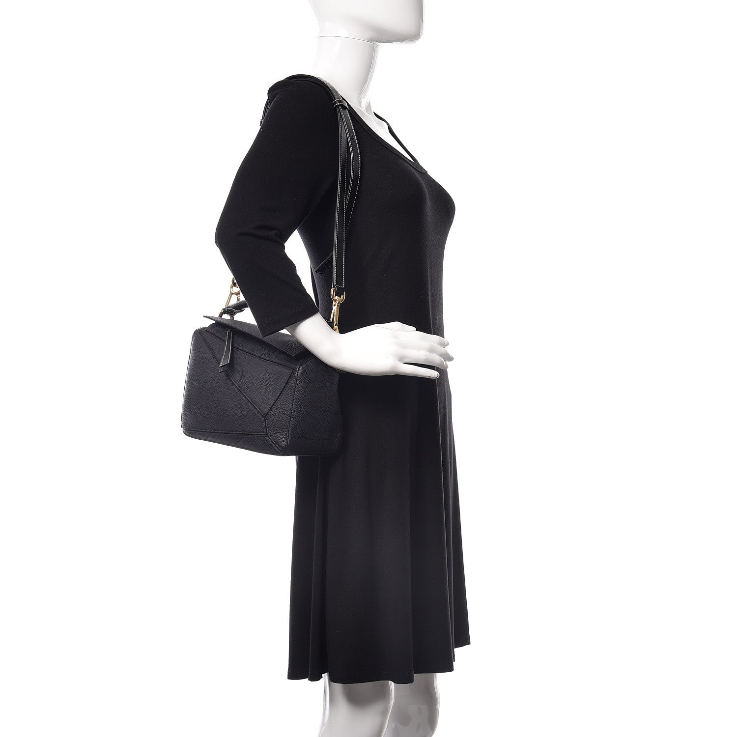 Loewe Calfskin Small Puzzle Bag Midnight Blue Black 399330