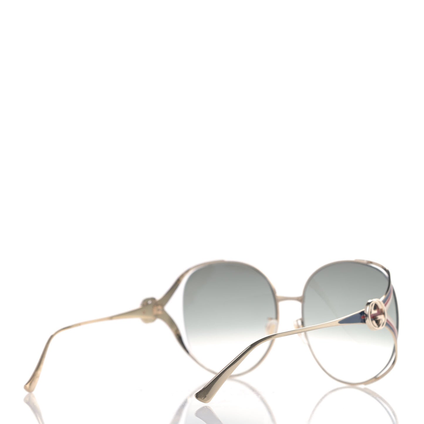 Metal Oversized Round Frame GG0225S Sunglasses Gold