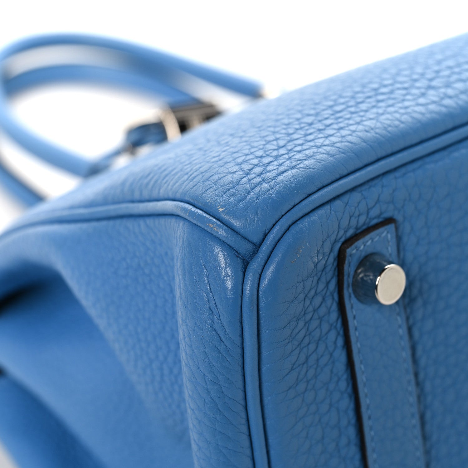 Hermes Taurillon Clemence Birkin 30 Bleu Paradis 11 of 13