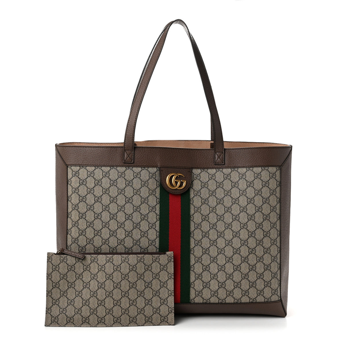 Gucci GG Supreme Monogram Web Ophidia Tote Brown 3 of 11