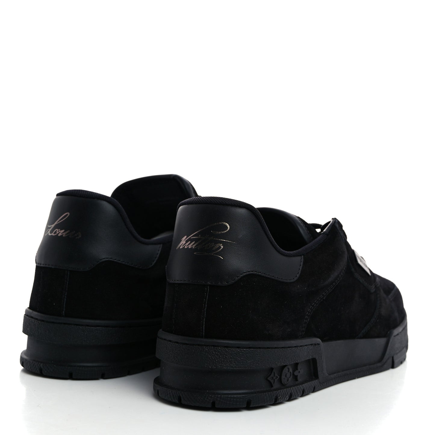 Suede Mens LV Trainer Sneakers 6.5 Black