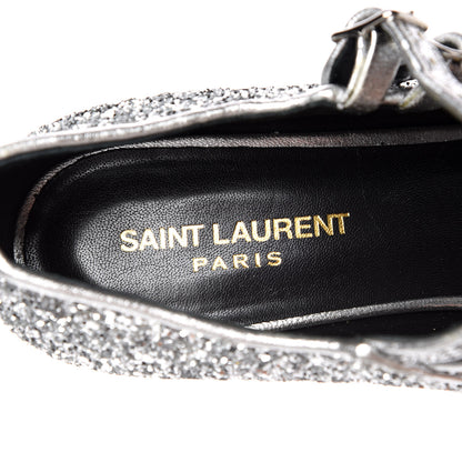 Saint Laurent Glitter Babies 40 Mid Heel Pumps 40 Galaxi Argento 8 of 9