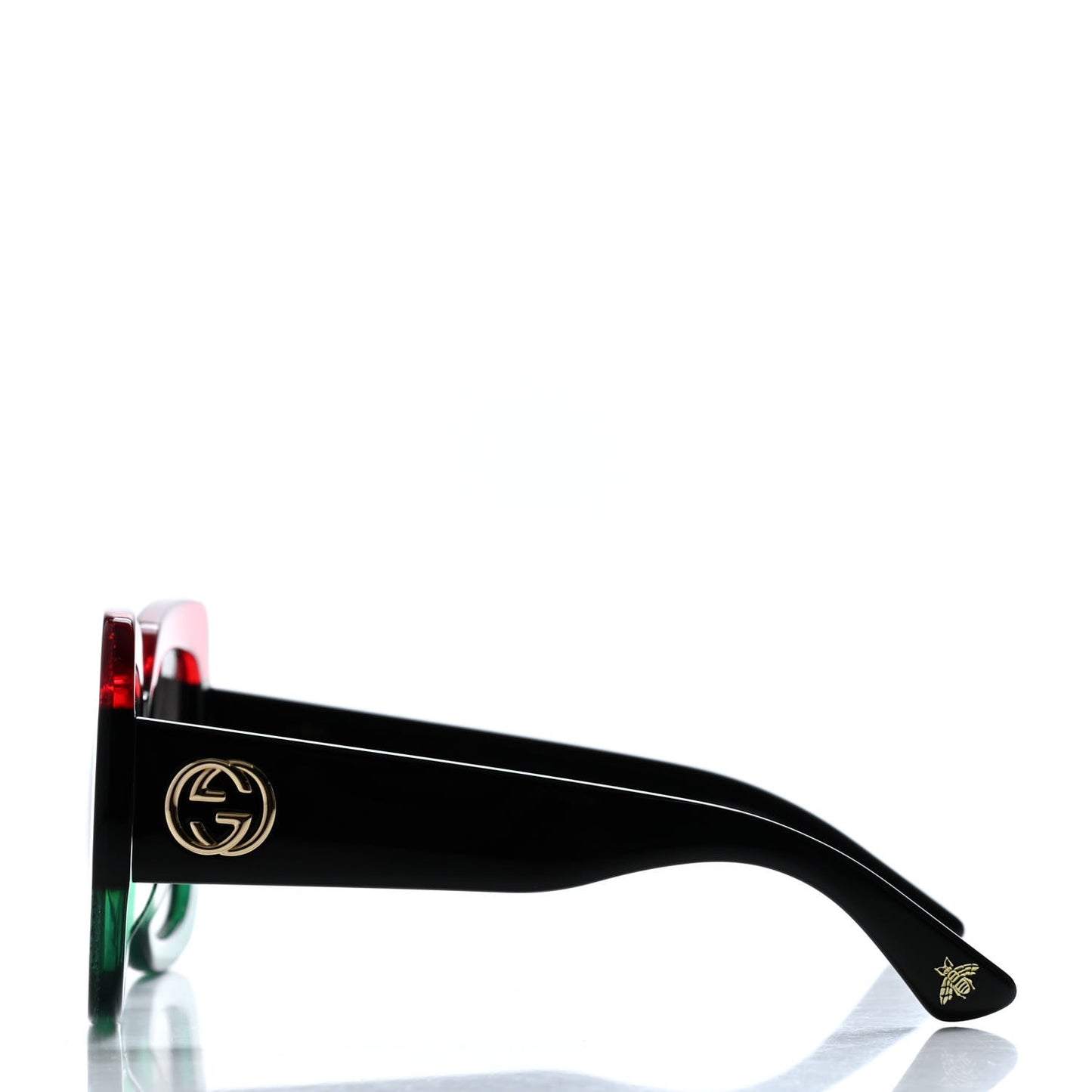Acetate Square Frame Sunglasses GG0083S Glitter Red Black Green