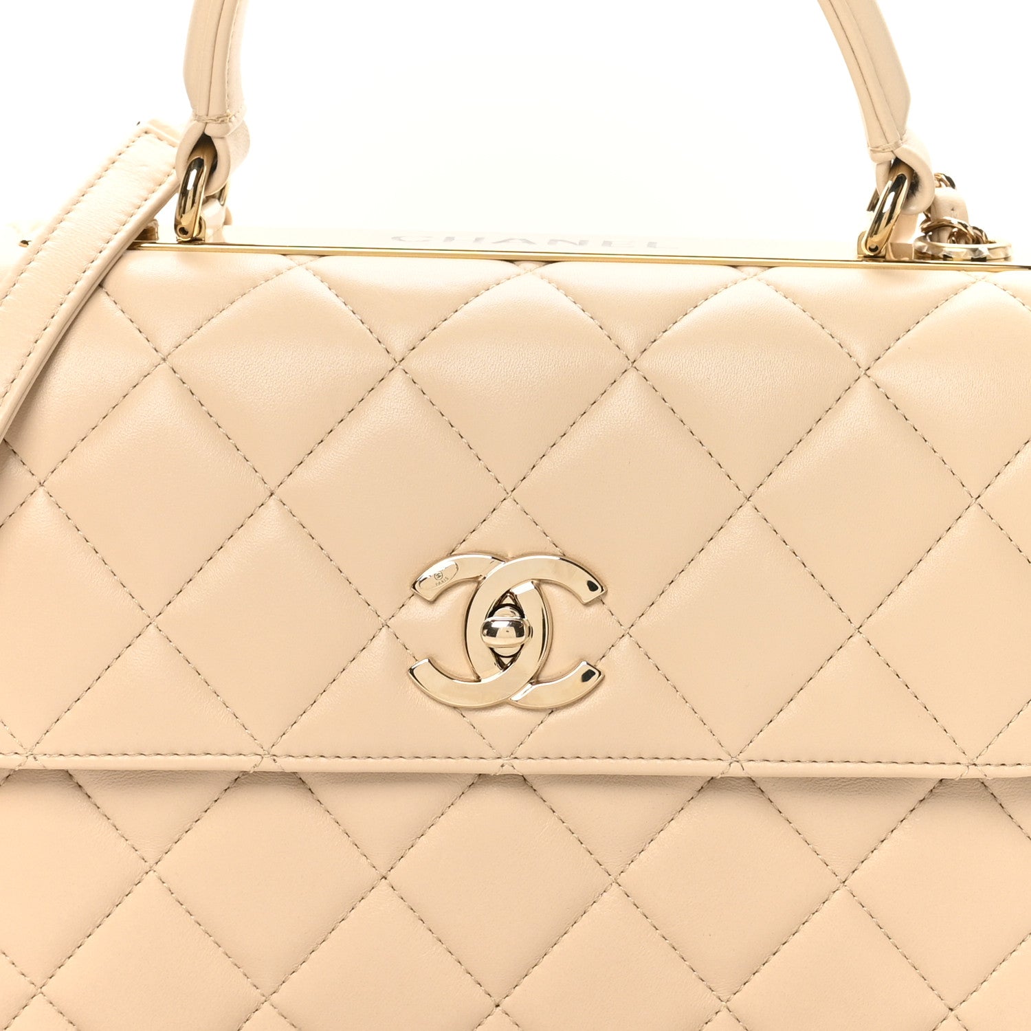Chanel Lambskin Quilted Small Trendy CC Dual Handle Flap Bag Light Beige 8 of 10