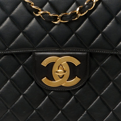Chanel Lambskin Quilted XL Jumbo Single Flap Black 10 of 12
