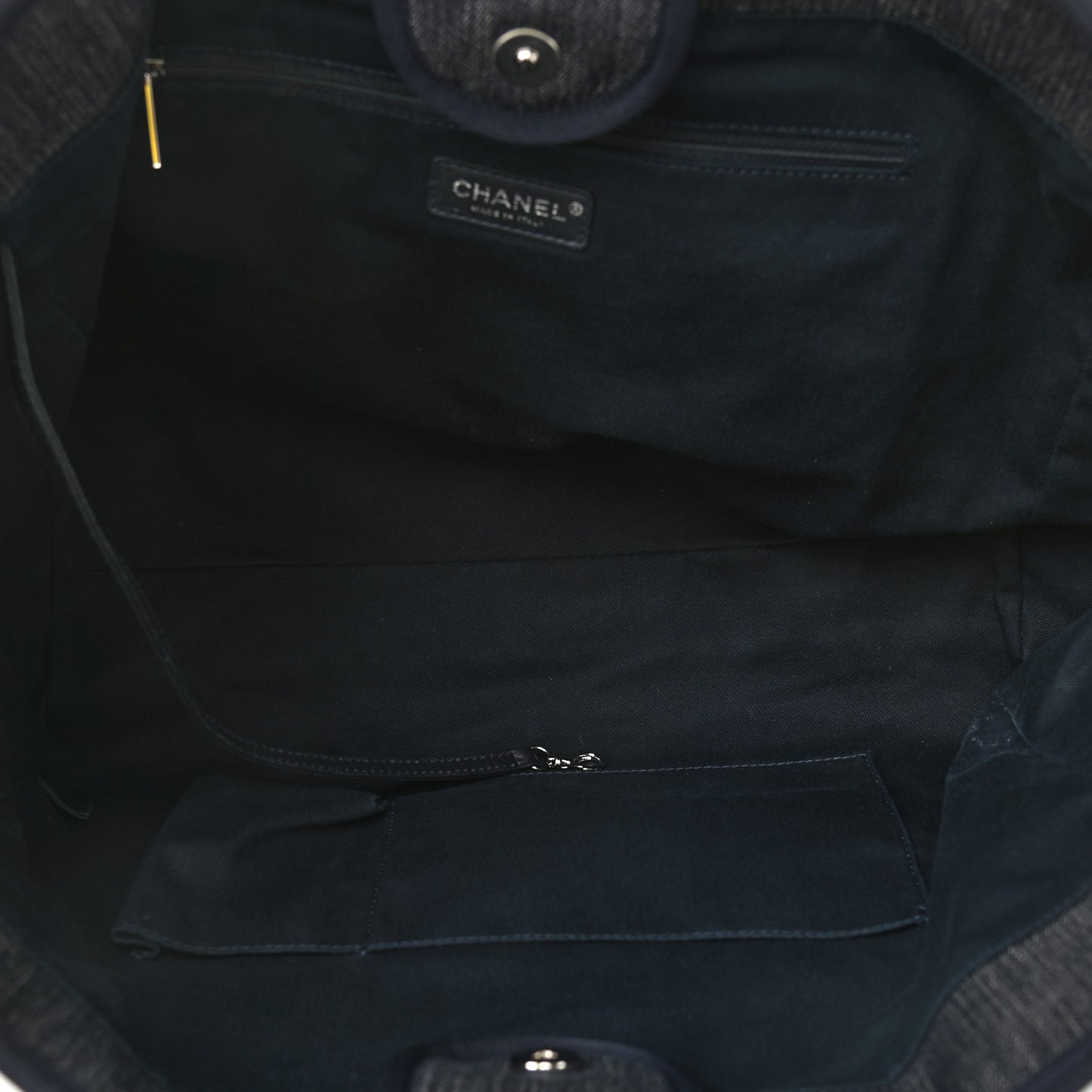 Denim Large Deauville Tote Blue Orange