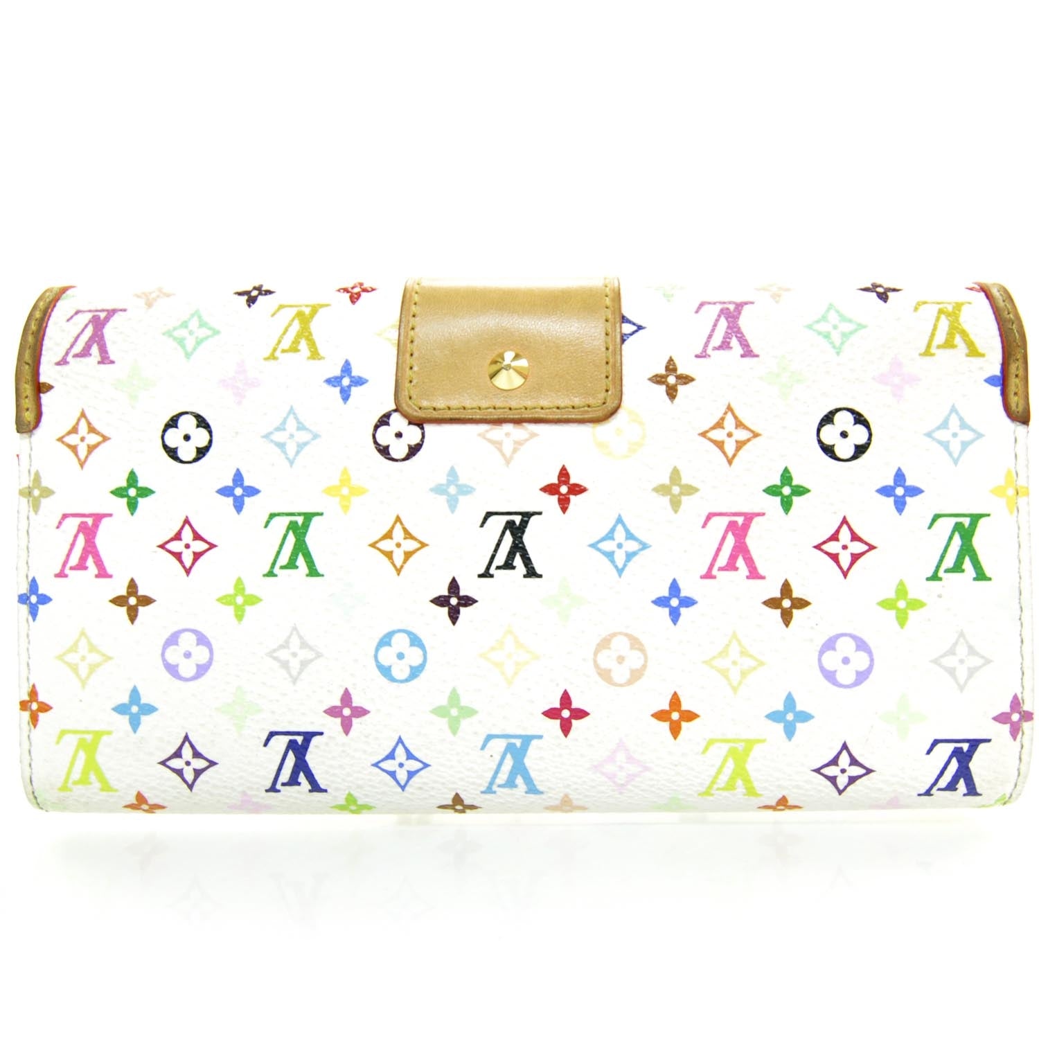 Louis Vuitton Monogram Multicolor Sarah Noeud Wallet White Litchi 2 of 7