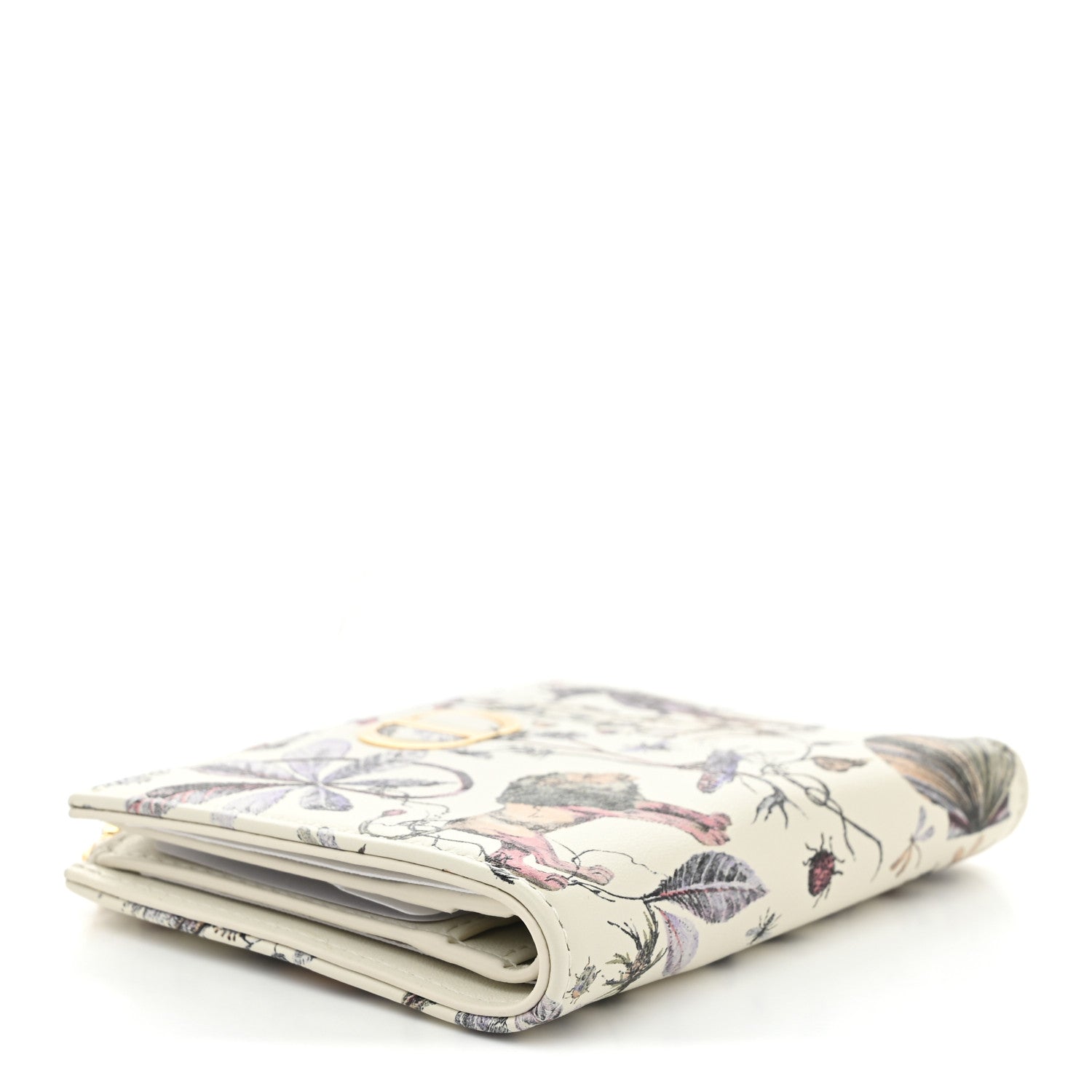 Christian Dior Calfskin Cabinet De Curiosites Print Caro XS Wallet