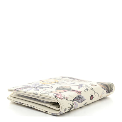 Christian Dior Calfskin Cabinet De Curiosites Print Caro XS Wallet White Multicolor 4 of 7