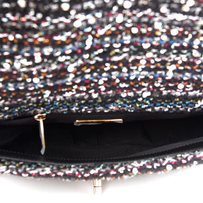 Chanel Tweed Sequin Quilted Medium Chanel 19 Flap Black Multicolor 5 of 9