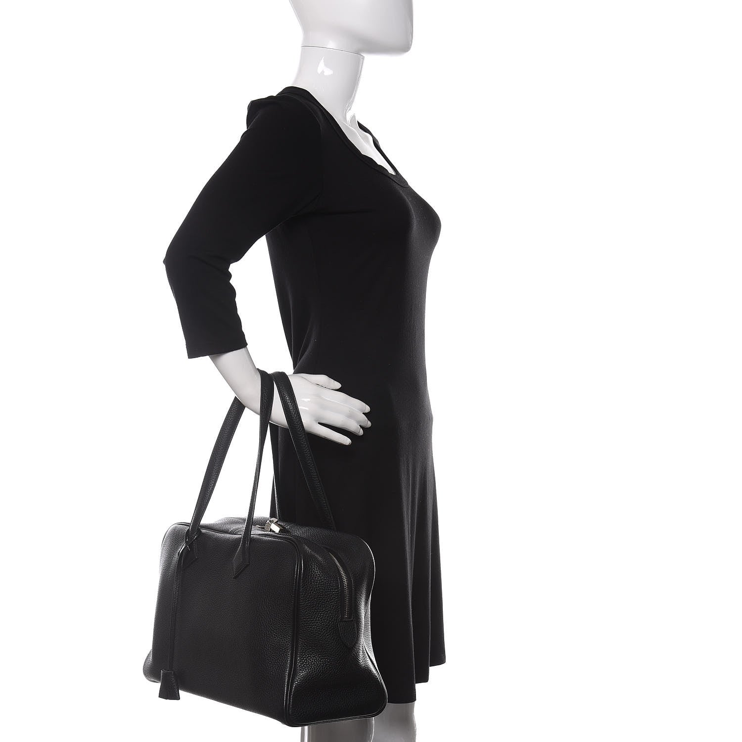 Hermes Taurillon Clemence Victoria II 35 Black 2 of 10