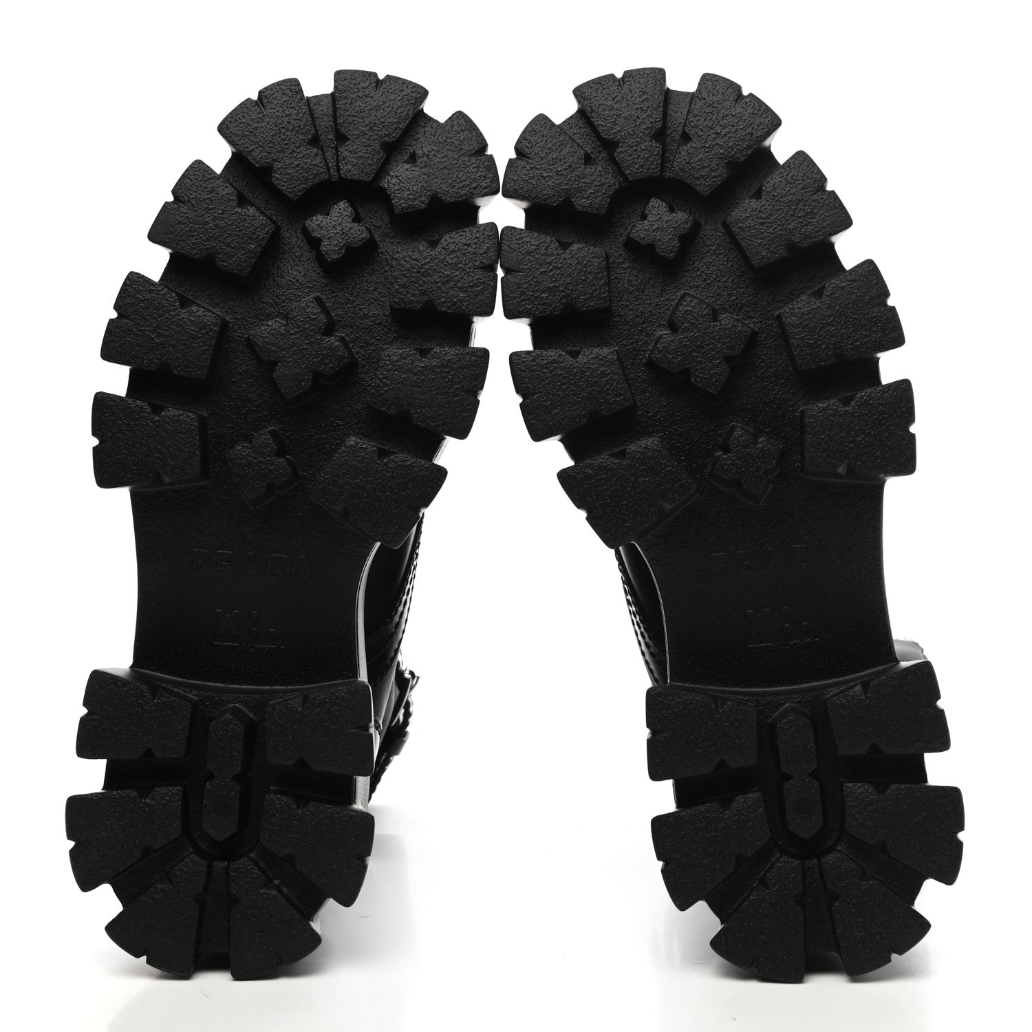 Prada Spazzolato Rois Re-Nylon Metal Triangle Logo Mens Monolith Pouch Pocket 60mm Combat Boots 7 Black 5 of 14