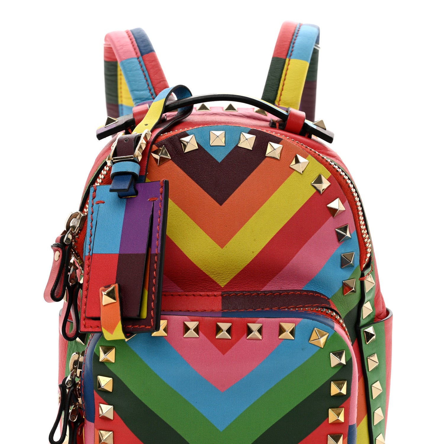 Valentino Garavani Calfskin 1973 Mini Rockstud Backpack Multicolor 7 of 10