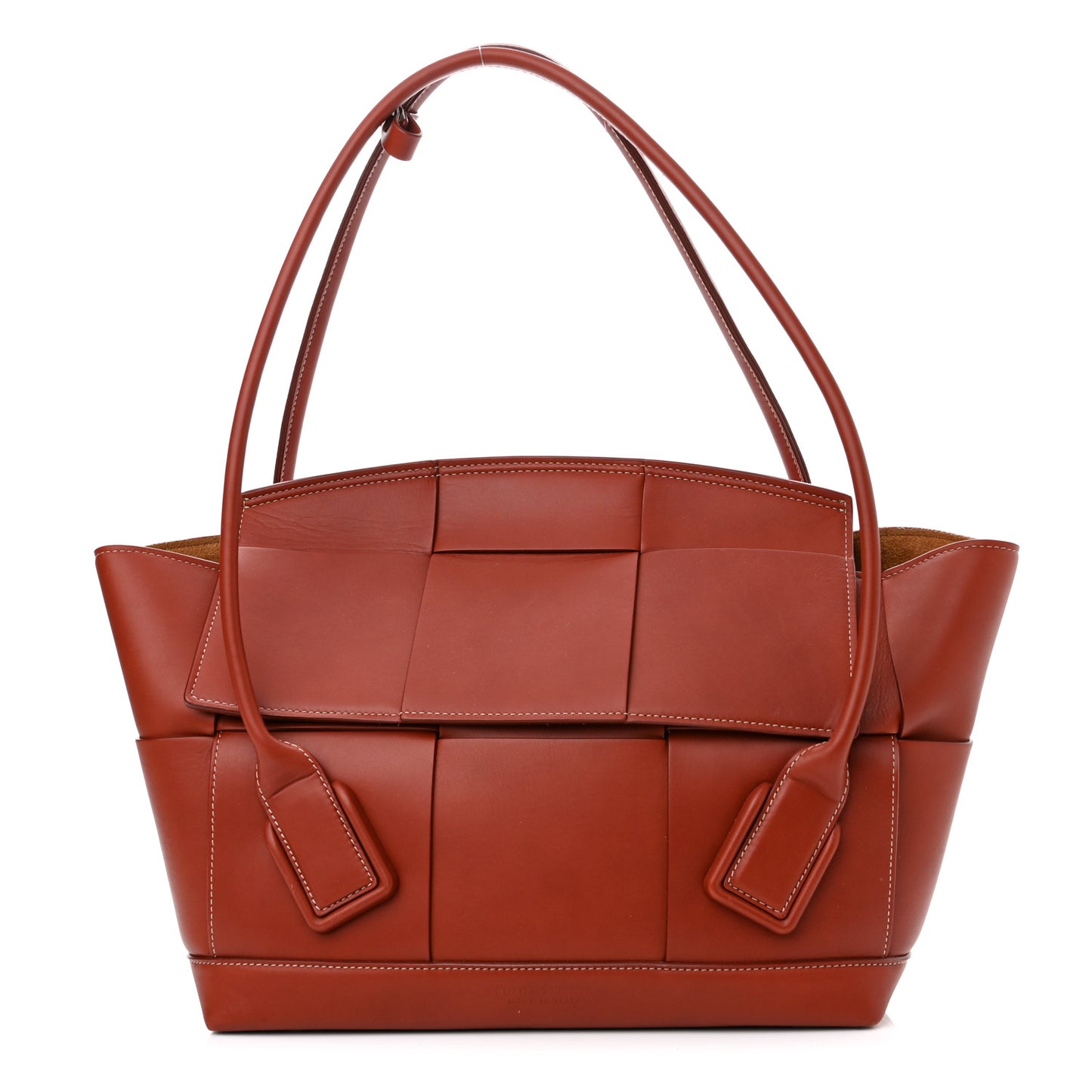French Calfskin Maxi Intrecciato Medium Arco Rust