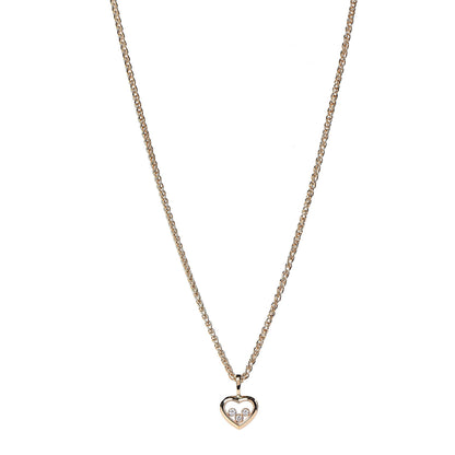 Chopard 18K Yellow Gold Happy Diamonds Icons Floating Heart Pendant Necklace 1 of 7