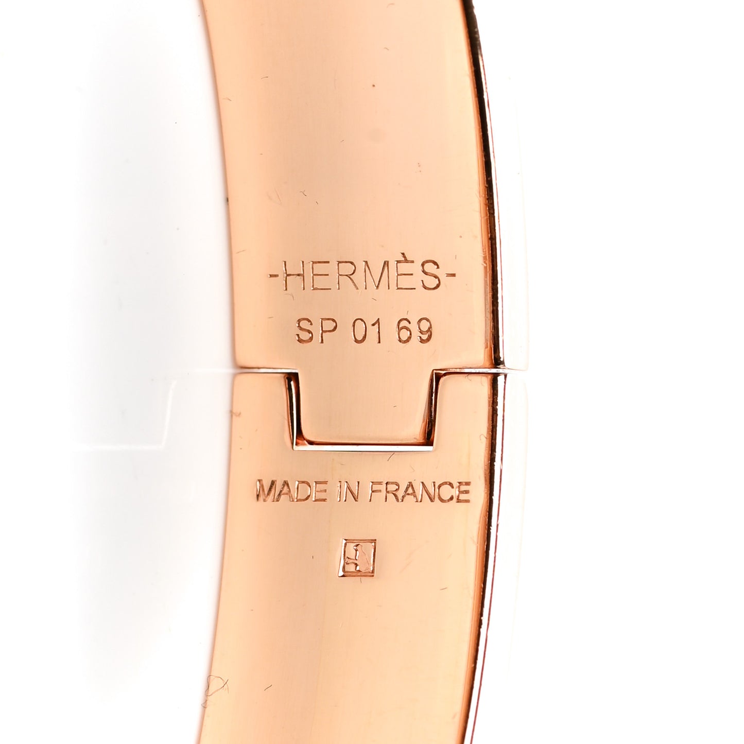 Enamel Narrow Clic Clac H Bracelet PM White