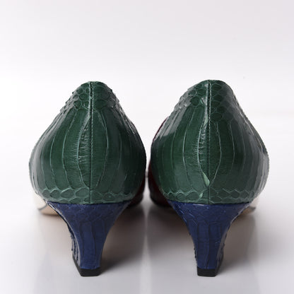 Gucci Snakeskin Crystal Double G Pumps 39 Multicolor 6 of 10