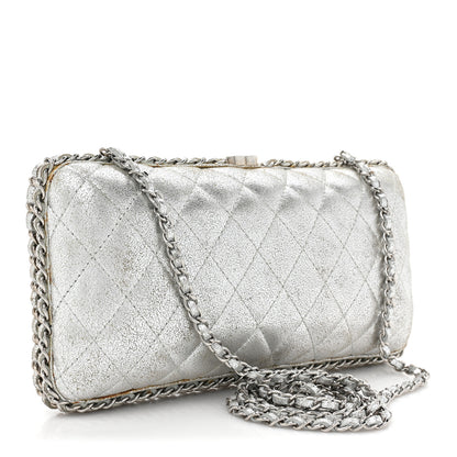 Chanel Metallic Lambskin Small Chain Around Clutch Silver 2 of 18