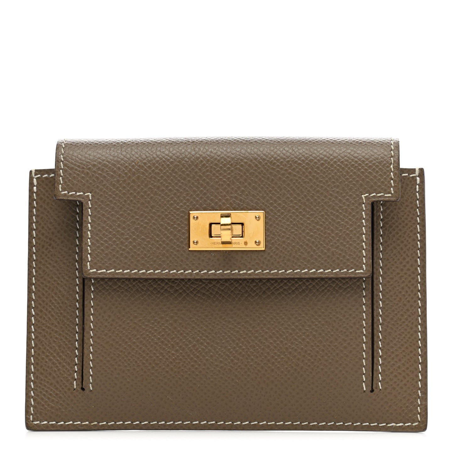 Epsom Kelly Pocket Compact Wallet Etoupe
