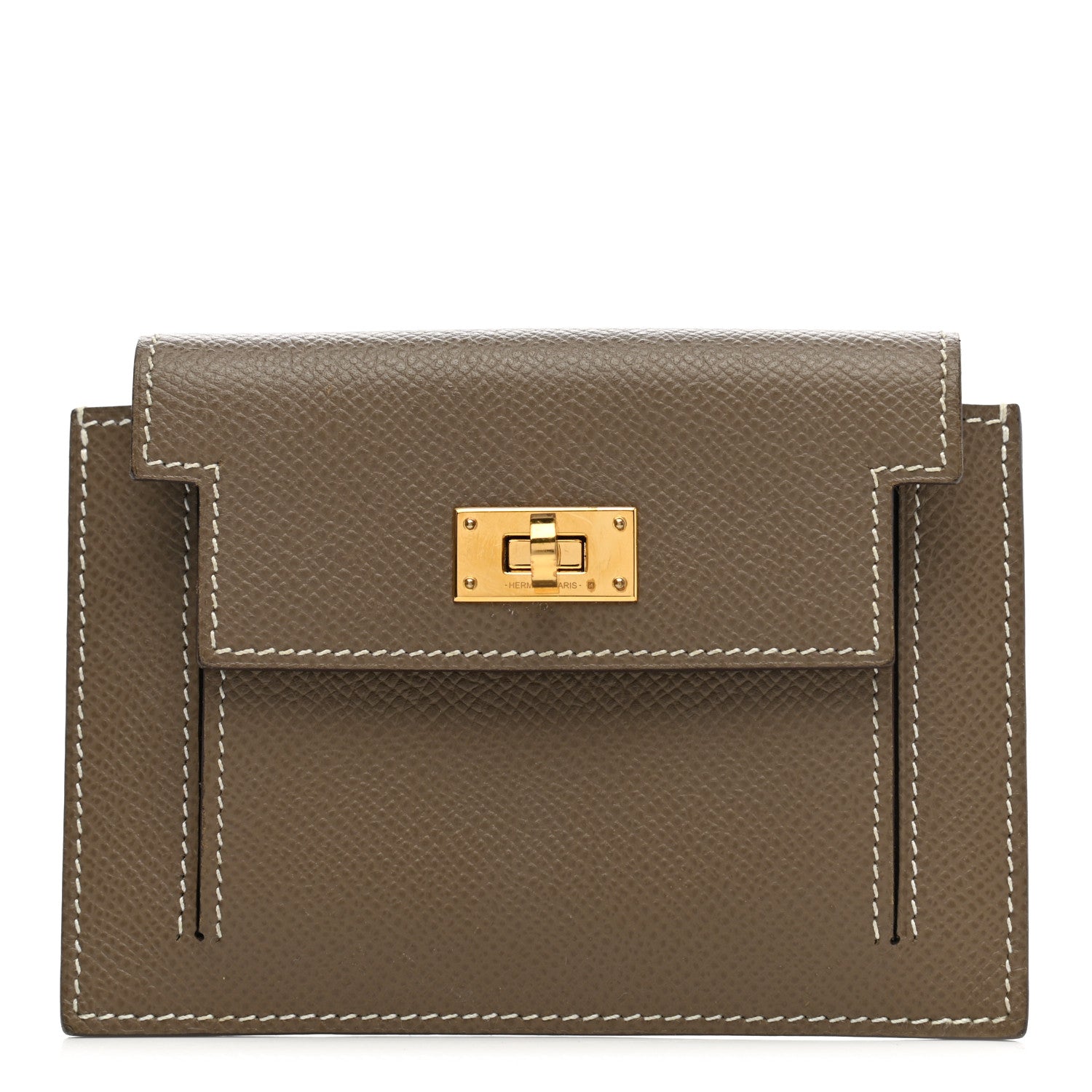 Hermes Epsom Kelly Pocket Compact Wallet Etoupe 1 of 8