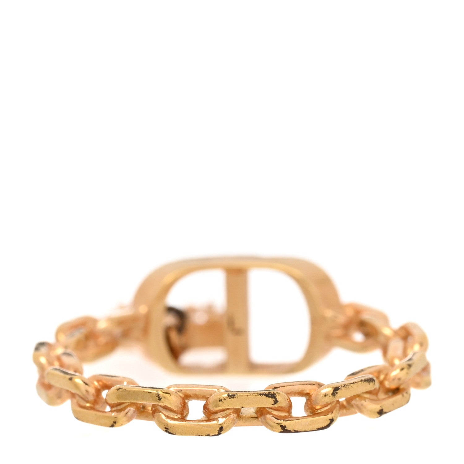 Christian Dior Metal Crystal Star CD Ring L 54/7 Gold 3 of 4