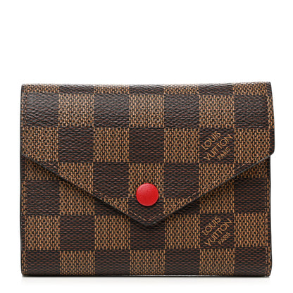 Louis Vuitton Damier Ebene Victorine Wallet Red 1 of 7